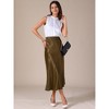 INSPIRE CHIC Women's Satin High Waisted Elastic Waistband Casual Flowy Elegant Maxi Skirt - 2 of 4