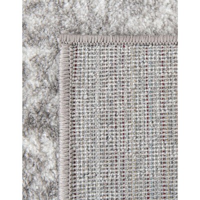 Light Gray Rectangular Stain-Resistant Indoor Area Rug