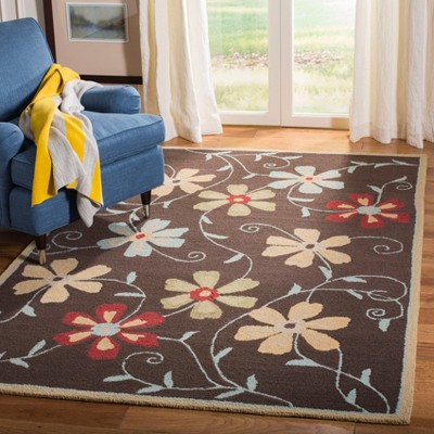 Multicolor Floral Hand-Knotted Wool Area Rug 4' x 6'
