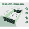 Syemin Metal Deep Root Planter Box Outdoor, Galvanized Garden Bed，or Vegetables, Flowers, Herbs, and Succulents, Green, 94.49"*47.25"*17.72" - 2 of 4