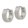 Chisel Stainless Steel Polished and Sandblasted 4mm Hinged Hoop Earrings - 2 of 4