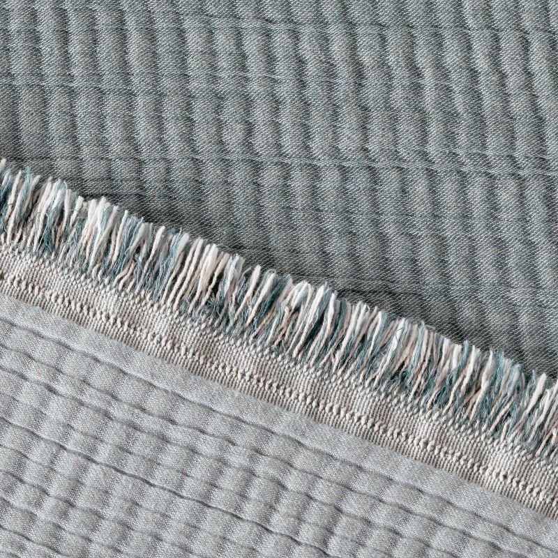 Reversible Textured Cotton Chambray Coverlet - Casaluna™, 4 of 11