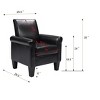 TIRAMISUBEST Black PU Leather Accent Chair - A Comfy Sofa Armchair Ideal for Reading in Living Room, Bedroom, Office & Waiting Room - 2 of 4