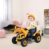 Infans Kids Ride On Excavator Truck 12V Battery Powered With Front Loader Digger Yellow - 4 of 4