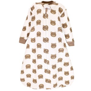 Hudson Baby Infant Boys Premium Quilted Long Sleeve Sleeping Bag and Wearable Blanket, Little Bear - 1 of 2
