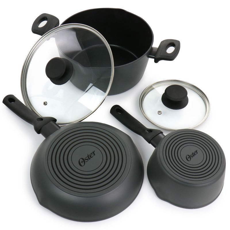 Oster Kingsway 5 Piece Aluminum Nonstick Cookware Set in Black, 3 of 11