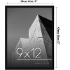 Americanflat 9x12 Picture Frame with Shatter-Resistant Glass - Streamline Collection - Hanging Hardware and Easel Back Included - Black - 2 of 4
