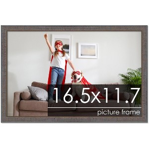 PosterPalooza | Textured Grey Picture Frame - UV Acrylic, Backing Board, Hanging Hardware Included - 1 of 4