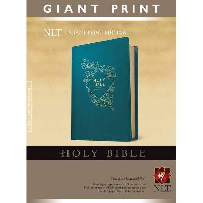 Holy Bible, Giant Print NLT (Red Letter, Leatherlike, Teal Blue) - Large Print (Leather Bound)