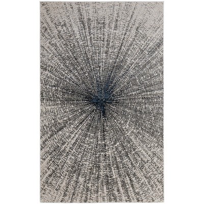 Micah Modern Abstract Ivory/Gray/Blue Area Rug