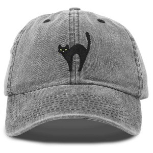 Dalix Black Cat Embroidered Womens Cotton Dad Hat Baseball Cap Adjustable - 1 of 4