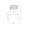 South Shore Set of 2 Hype Rattan Dining Chair Black: Mid-century Upholstered, Metal Legs, Velvet Seat - 2 of 2