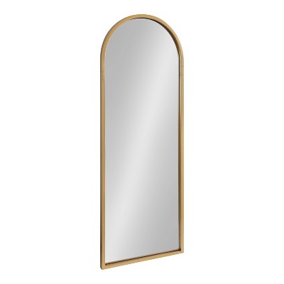 Gold Full-Length Rectangular Wall Mirror with Metal Frame