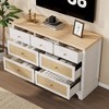 Dresser for Bedroom with 7 Drawers, 47.3'' Wide Wood Chest of Drawers with Natural Rattan Drawers - 2 of 4