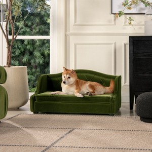 UbMelt Dog Bed Anti-Slip Pet Bed for 35" Medium Dogs Velvet Comfy Dog Couch Durable Dog Sofa Bed Tufted Wingback Dog Sofa - 1 of 4