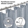 Americanflat 71x71 Woven Linen Shower Curtain with Tassel Accents - Includes 12 Grommets and Hooks - 100% Polyester - 3 of 4