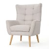 Modern Accent Chair Tufted Wooden Upholstered Club Chair for Bedroom and living room-Christopher Knight Home - 2 of 4