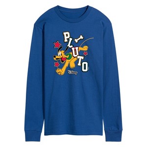 Men's - Disney - Pluto Varsity Long Sleeve Graphic T-Shirt - 1 of 3