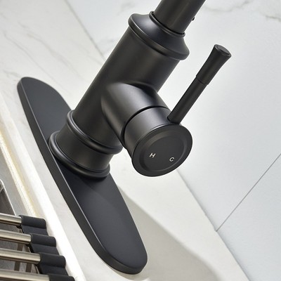 Matte Black Stainless Steel High Arc Pull Out Kitchen Faucet