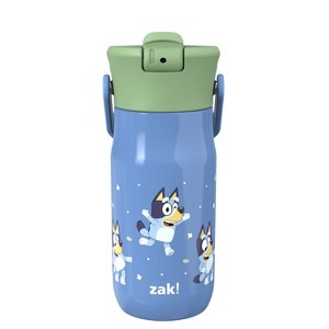 Zak Designs 14oz Bluey Stainless Steel Vacuum Harmony Straw Water Bottle Blue - 1 of 4
