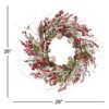 26" Farmhouse Berry Pine Winter Christmas Birch Wreath for Front Door - 2 of 4