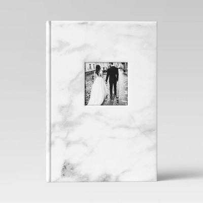 4" x 6" Marble Photo Album with Frame Front White 3 Per Page - Threshold™