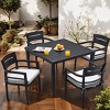 40'' Modern Outdoor Square Dining Table, 4-Seater Patio Table with Umbrella Hole, Tapered Legs and Rust-Free Aluminum Frame - Cuddlewood - 2 of 4
