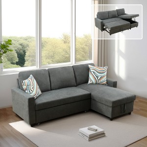 AndMakers 83 in. Polyester Full Size Sofa Bed with Storage - 1 of 4