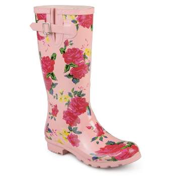 Playshoes White & Pink Floral Rain Boots