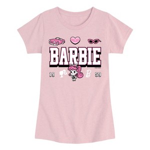 Girls' - Barbie - Barbie Jersey Fitted Short Sleeve Graphic T-Shirt - 1 of 3