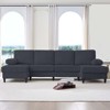Mjkone 110" U-Shaped Sectional Sofa Couches with Double Chaises and Sleepable Armrests,Corduroy Upholstered 4-Seater Sofa - 4 of 4
