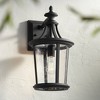 John Timberland Leto 18 1/2" High Modern Outdoor Wall Light Fixture Mount Porch House Exterior Outside Weatherproof Black Metal Clear Glass Shade - 2 of 4
