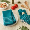 Design Imports Teal Stripe Tassel Napkin Set/4 - 4 of 4