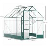 8' x 6' Greenhouse for Outdoors, Polycarbonate Greenhouse with Roof Vent and Rain Gutter, Aluminum Walk-in Green House for Outside for Patio - 3 of 4