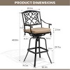 Pellebant Outdoor Patio Bar Height Swivel Bar Stool with Sunbrella Cushion - 3 of 4