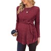 Ekouaer Women's Maternity Shirts Long Sleeve Pregnancy Tops Casual Ribbed Knit Winter Pregnant Blouses - 2 of 4
