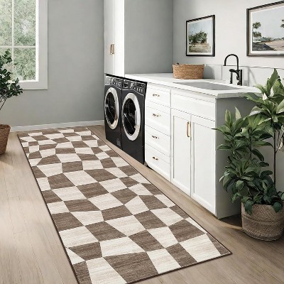 Area Rugs Washable Rugs for Living Room, Boho Vintage Rug Non Slip Low Pile Stain Resistance Indoor Soft Large Carpet for Bedroom Dining Room Office