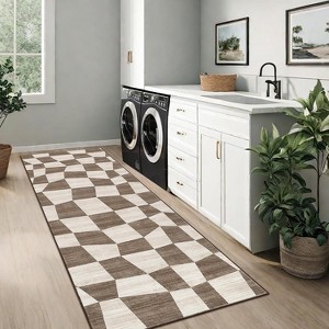 Area Rugs Washable Rugs for Living Room, Boho Vintage Rug Non Slip Low Pile Stain Resistance Indoor Soft Large Carpet for Bedroom Dining Room Office - 1 of 4