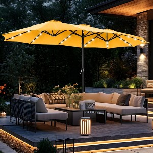 Captiva Designs 15' x 9' Rectangular Outdoor Patio Market Umbrella with Extra Large Base and Sand Bags - 1 of 4