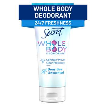 Secret Whole Body Aluminum Free Deodorant Clear Cream - Unscented - 3.0oz