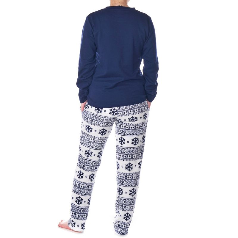 Alpine Swiss Womens Pajama Set Long Sleeve Shirt and Polar Fleece Pants Sleepwear, 4 of 9