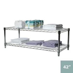 Shelving.com Chrome Wire Shelving with 2 Tier Shelves - - 1 of 3