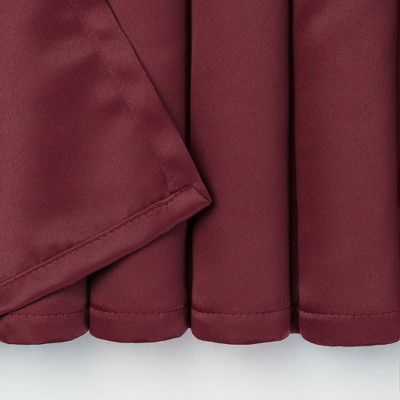 Burgundy Polyester Room Darkening Curtain Panels Set