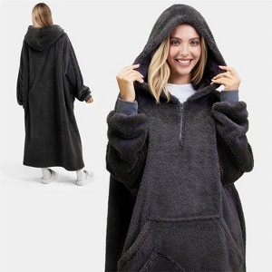 Joyfy Wearable Blanket Hoodie for Kids Adults Christmas Oversized Flannel Fleece Sweatshirt Blanket Cozy Blanket Birthday Gift for Family Girls Boys - 1 of 4