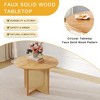 VYNXARIA Table and chair set.Ancient Style Solid Wood Dining Table, Imitation Rattan Table Legs, 6 Natural Wood Color Rubberwood Dining Chairs - 3 of 4