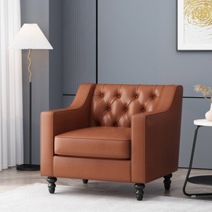 Furman Contemporary Tufted Club Chair Cognac - Christopher Knight Home - 1 of 4
