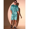 INSPIRE CHIC Men's Summer Short Sleeve Party Velour T-Shirt & Shorts Velvet Set - 4 of 4