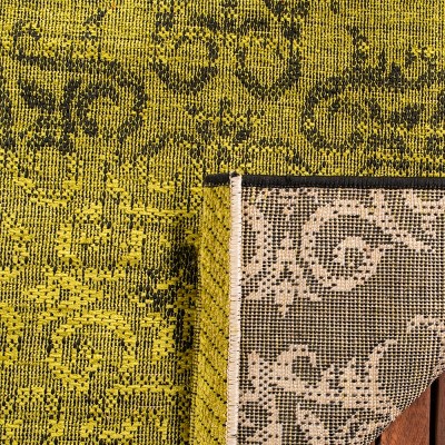 Palazzo Chic Black & Green Flat Woven Synthetic Area Rug - 4' x 6'