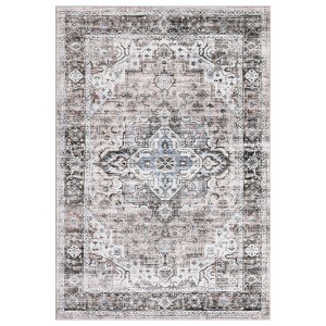 Washable Area Rug – Boho Large Vintage Soft Rug, Non-Slip Dining Room & Living Room Carpet, Bedroom, Entryway, Kitchen & Department Floor Mat - 1 of 4