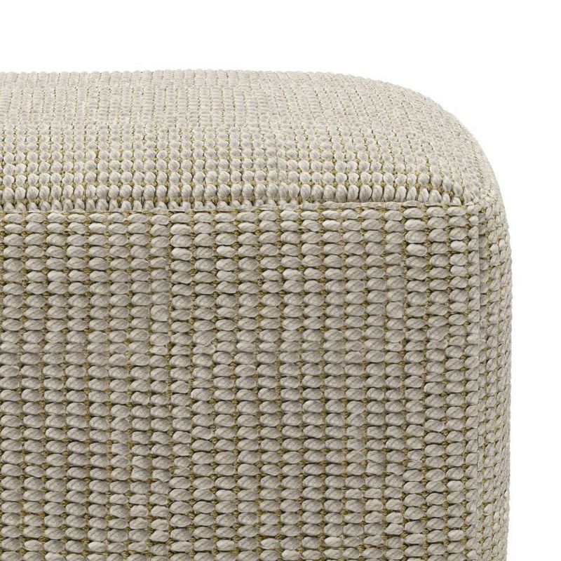 Isadora Square Woven PET Polyester Pouf Cream/Natural - WyndenHall, 3 of 8